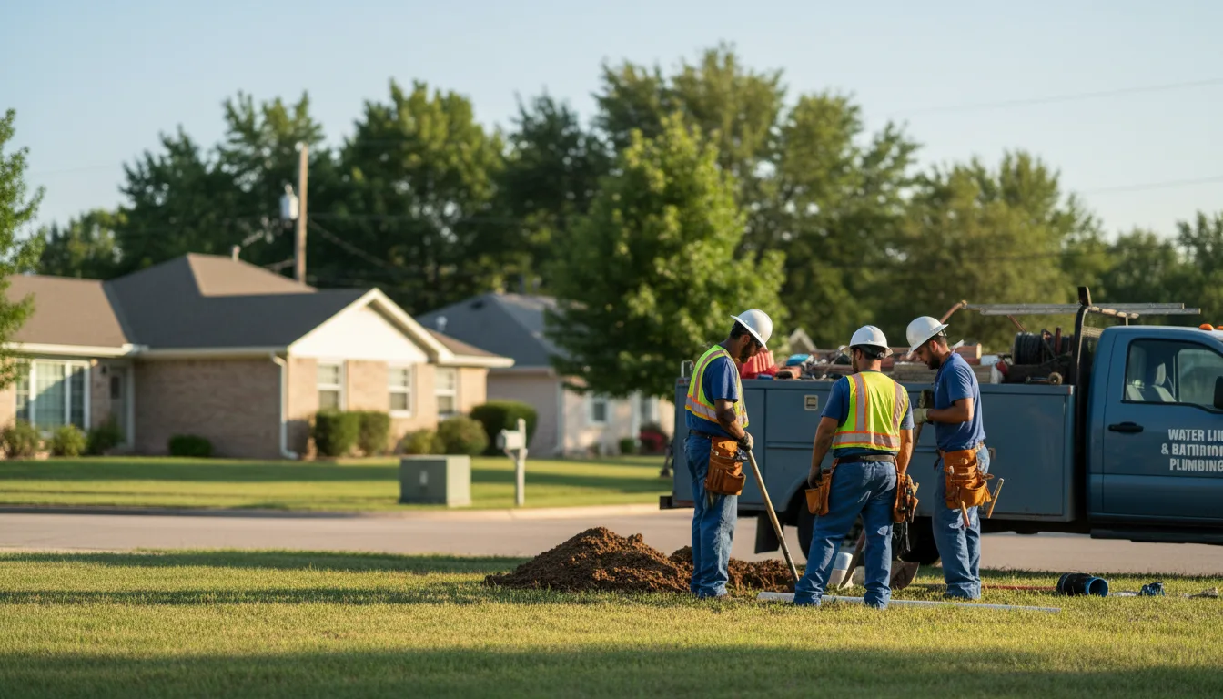 Residential water line and bathroom plumbing service in Hubbard, TX